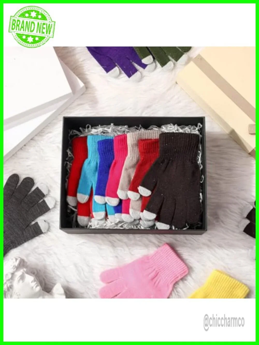 24 Pairs Touchscreen Winter Gloves Stretchy Knit for Men Women Driving Hiking